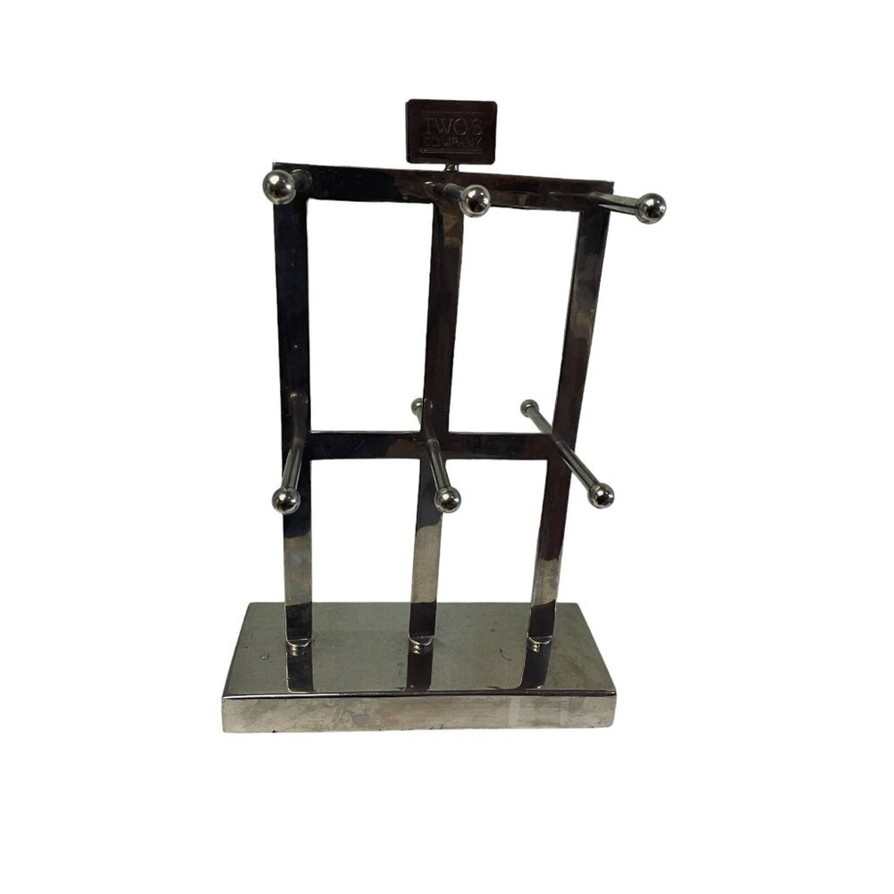 Modern Black Metal Jewelry Stand Display Organizer‎ Decorative Rare 11"